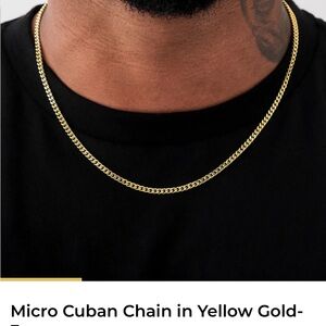GLD Micro Cuban Chain in Yellow Gold
